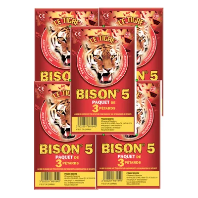 Promo - Lot de 5x Paquet de 3 Petard Le Tigre Bison N°5 - Bazooka