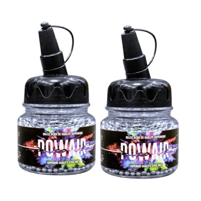 2x Biberons de 1500 Billes ACIER BB - cal 4.5 - Powair