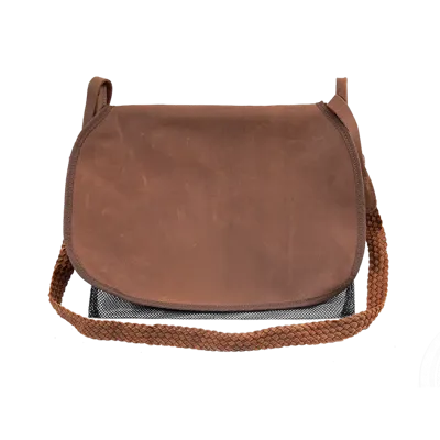 Carnier Cuir Vieilli Bretelle Cuir Tressee - Bazooka