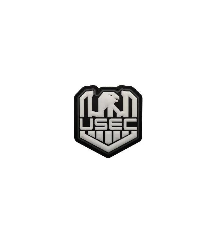 ACM Airsoft Patch PVC 3D USEC Blanc · Negro