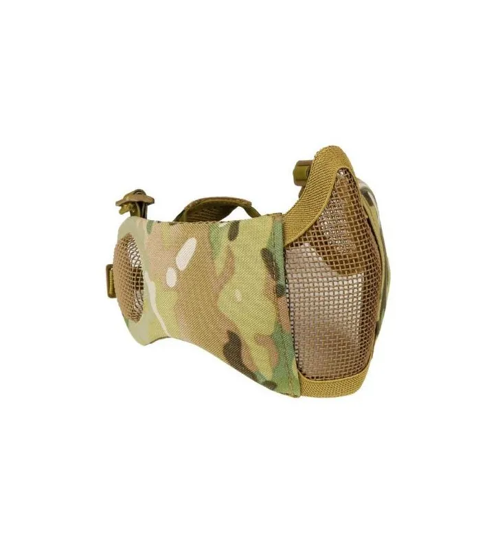 ACM Airsoft Grillagé V5 Double Sangles + Cache Oreilles · Multicam