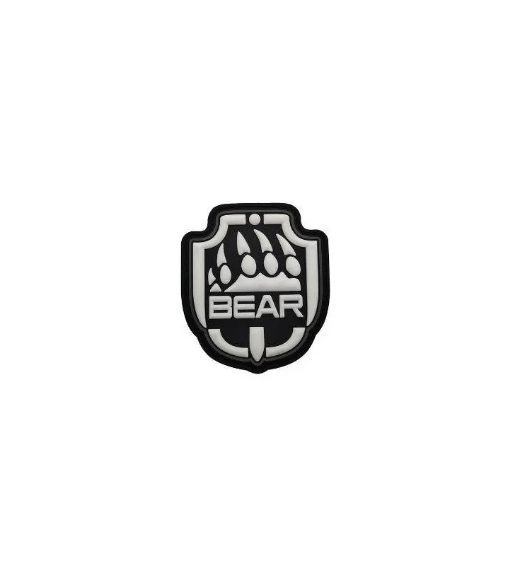 ACM Airsoft Patch PVC 3D Bear Blanc · Negro