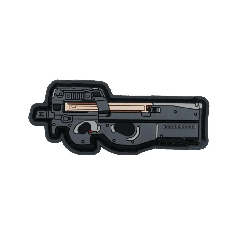 ACM Airsoft Patch PVC 3D - FN P90 75mm · Gris