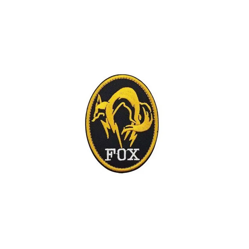 ACM Airsoft Patch Brodé Fox Ovale Jaune/ 85x65mm · Negro
