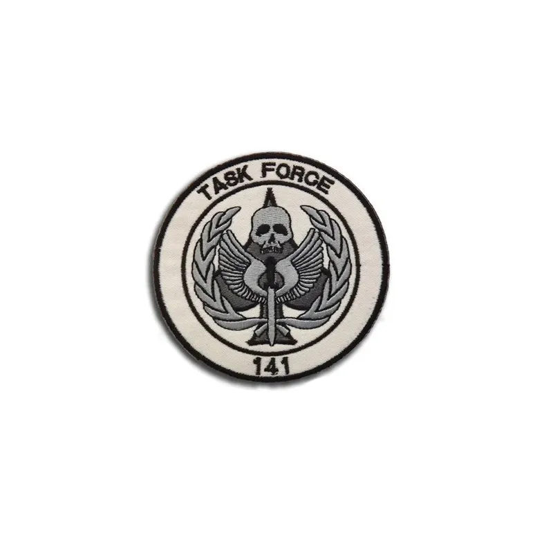 ACM Airsoft Patch Brodé Task Force 141 COD /Blanc 80mm · Negro