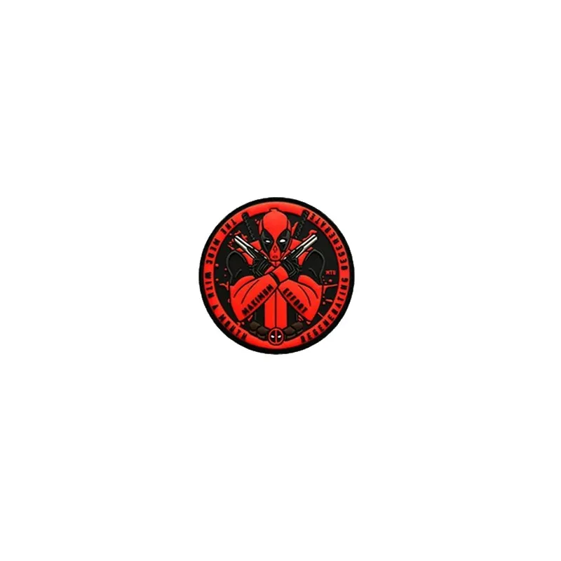 ACM Airsoft Patch PVC Deadpool Rouge / 80mm · Negro