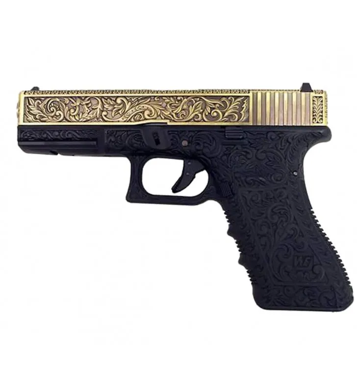 WE Airsoft G17 Floral Pattern Gaz 24BBs 1 J · Negro