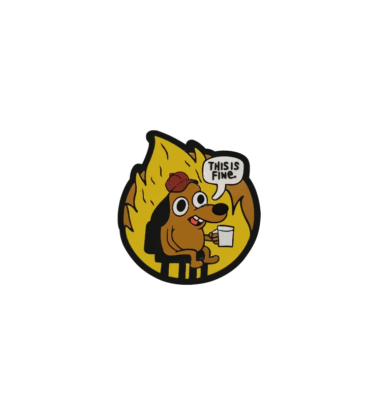 ACM Airsoft Patch PVC This Is Fine Jaune/ 80x80mm · Naranja