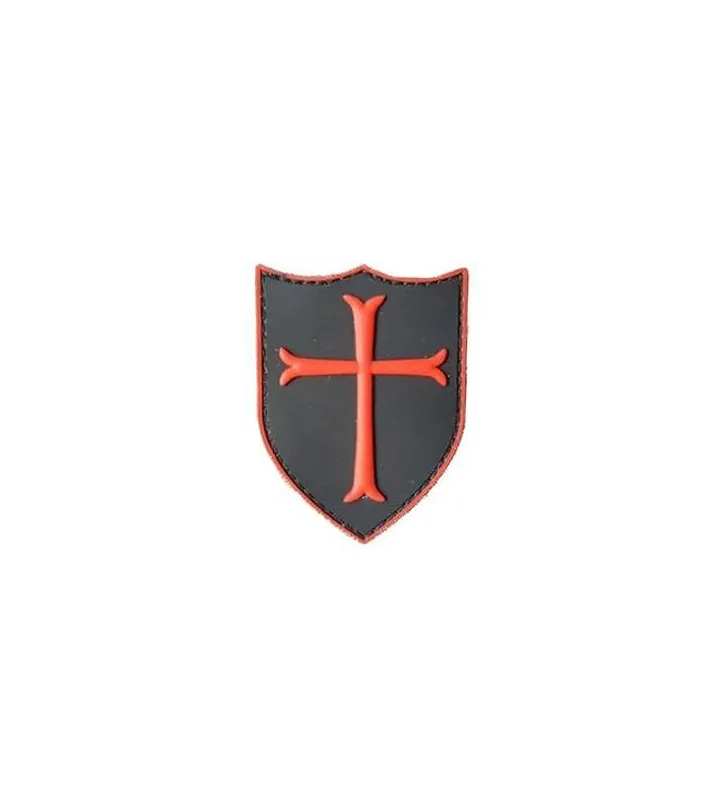 ACM Airsoft Patch PVC 3D - Crusader /Rouge · Negro