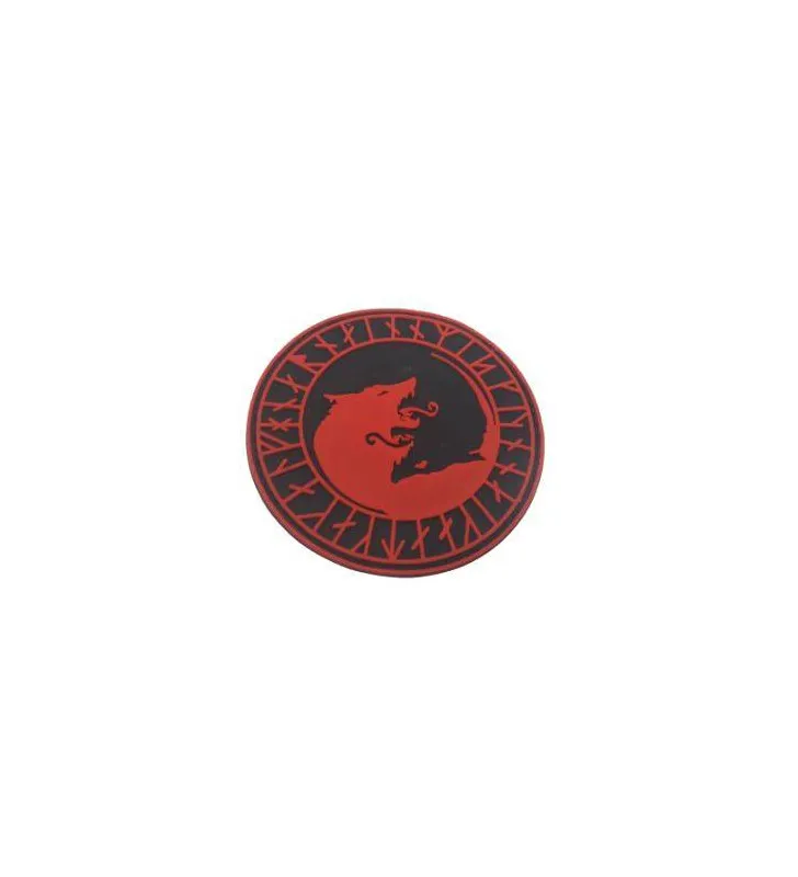 ACM Airsoft Patch PVC Fenrir Viking / 80mm · Red black