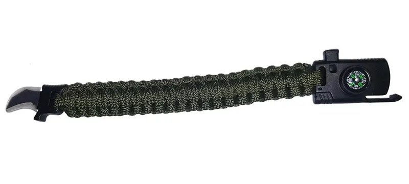 Βραχιολάκι Paracord Compass Knife · Verde / OD