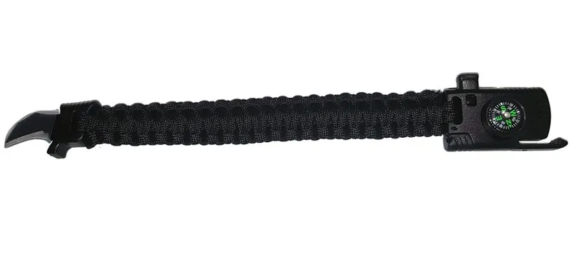 Βραχιολάκι Paracord Compass Knife · Negro