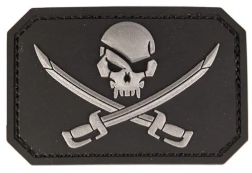 Mil-Tec (Germany) PVC Skull W.swords 3D Patch · Negro