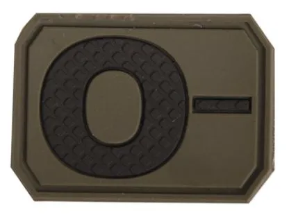 Mil-Tec (Germany) 3D Blood Type Patch 0 Negative · Verde / OD