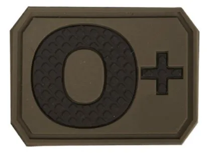 Mil-Tec (Germany) 3D Blood Type Patch 0 Positive · Verde / OD