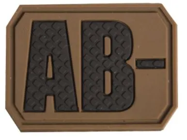 Mil-Tec (Germany) 3D Blood Type Patch Ab Negative · Coyote