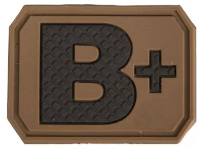 Mil-Tec (Germany) 3D Blood Type Patch B Positive · Coyote
