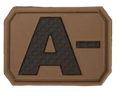 Mil-Tec (Germany) 3D Blood Type Patch a Negative · Coyote
