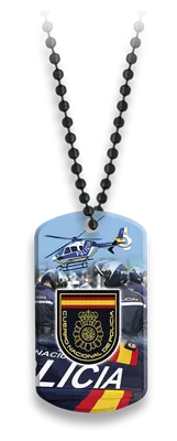 Placa Policía Nacional con Cadena