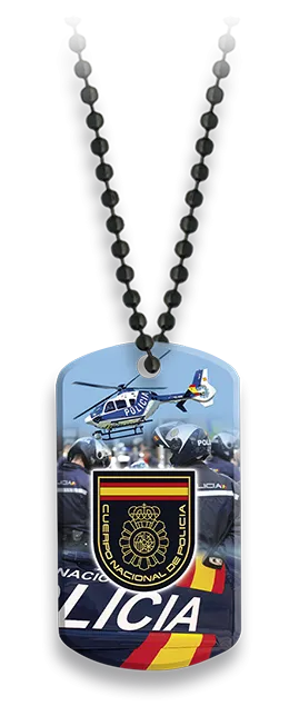 Placa Policía Nacional con Cadena