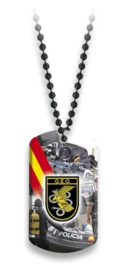 Placa G.e.o. de Policía con Cadena