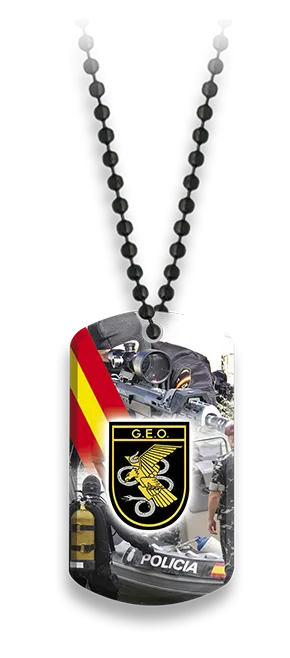 Placa G.e.o. de Policía con Cadena