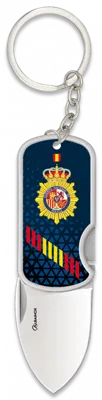 Llavero Policía Nacional Navaja 3D y Clip - Albainox