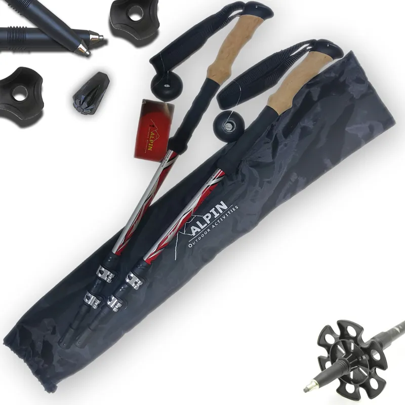 Μπατόν Πεζοπορίας Alpin TrailHunter II Metallic Quick-Lock ΛευκοΜαυρο