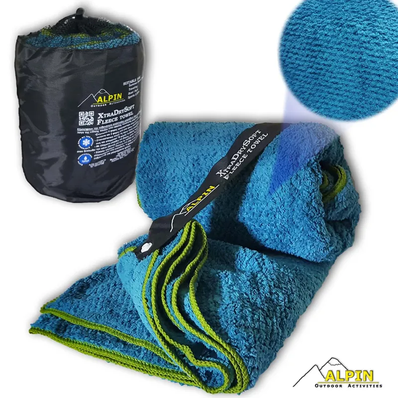 XtraDrySoft Fleece Microfiber Πετσετα ALPIN 150*75cm Μπλε