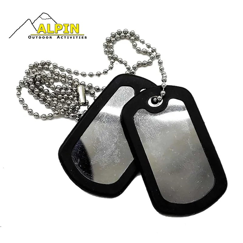 Army Tag Ανοξειδωτη Αλυσιδα Λαιμου (SS) + Ταμπελακι + Λαστιχο