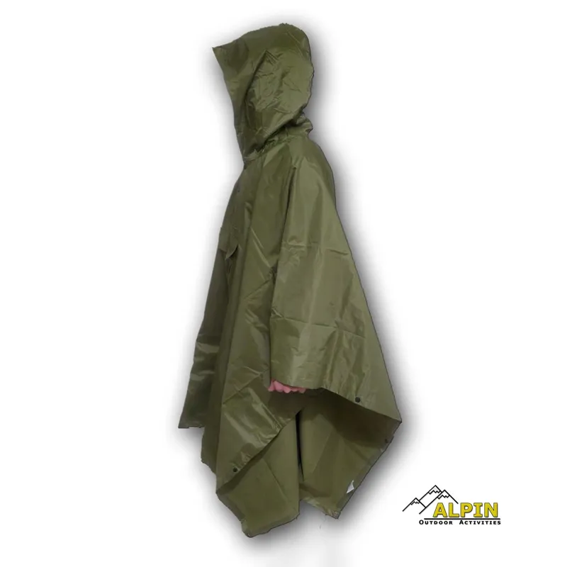 Alpin Rain Poncho 210TPU XL 152*203cm PVC Coating Χακι