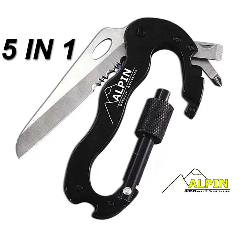 Σουγιάς Carabiner Με 5 Εργαλεια Alpin Outdoor