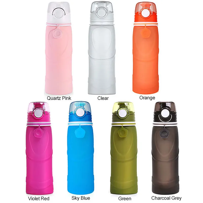 Παγούρι Ροζ Πεζοποριας,Medical Grade Silicone,Button Βαλβιδας,750ml
