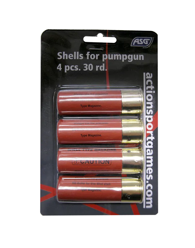 Shells for Pumpgun, 4 Pc. 30 Rd