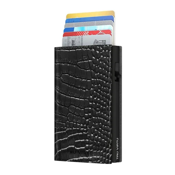 Πορτοφολι Tru Virtu Click & Slide Sleek Croco · Negro