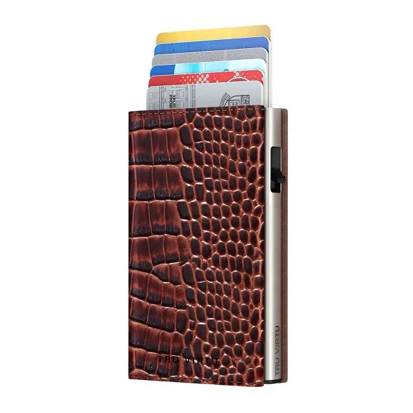 Πορτοφολι Tru Virtu Click & Slide Sleek Croco · Marrón