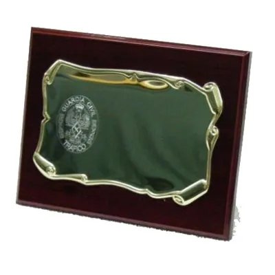 Placa Dedicatoria Madera Emblema Trafico GC (con Grabacion)