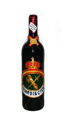 Botella de Vino Guardia Civil Decorada a Mano