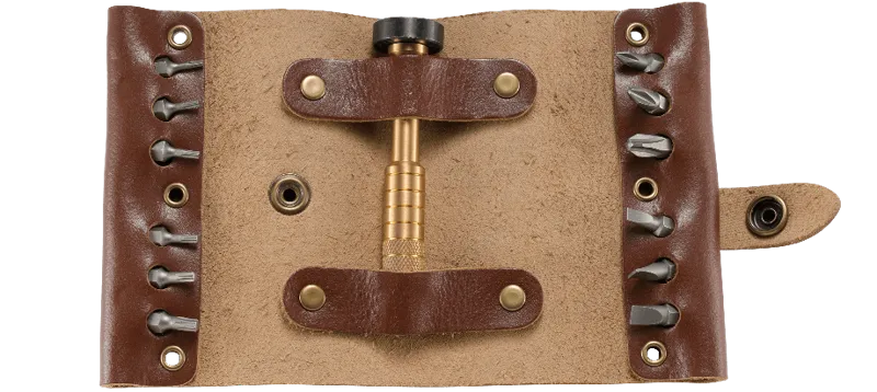 Hex Bit Driver Leather Tool Roll