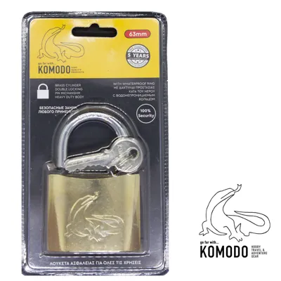 Λουκέτο Ασφαλείας Χρυσό - 63mm - Komodo