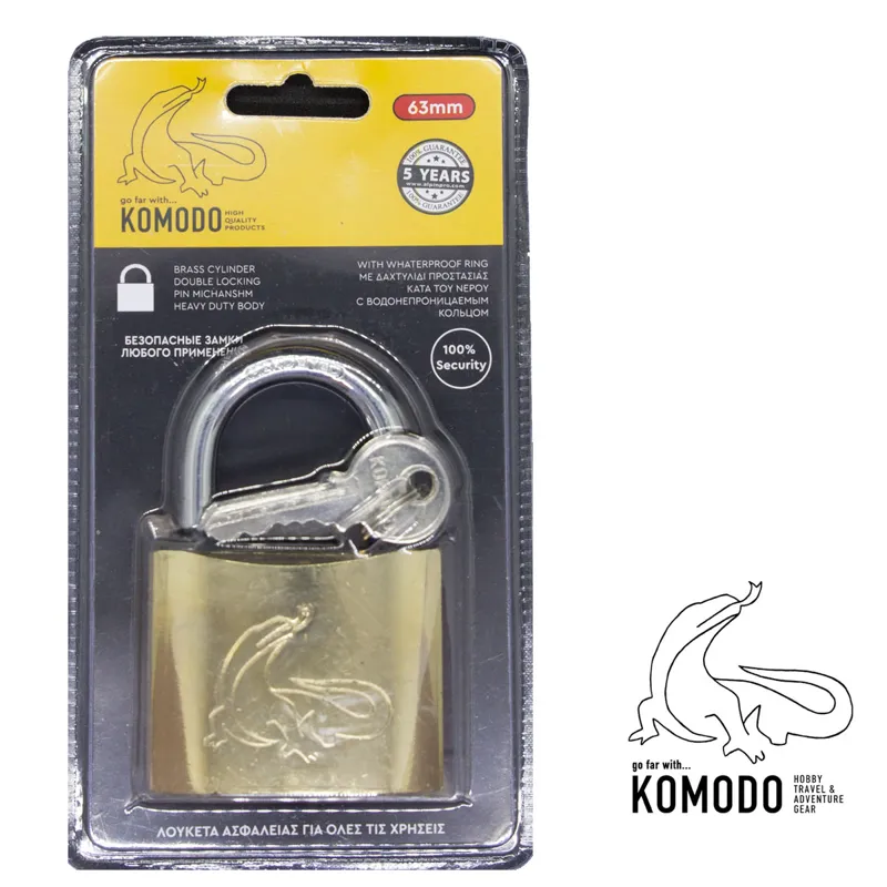 Komodo Λουκέτο Ασφαλείας Χρυσό - 63mm
