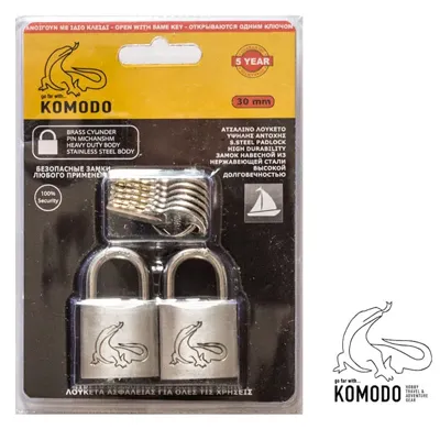 Λουκέτο Ανοξείδωτο Σετ - Komodo