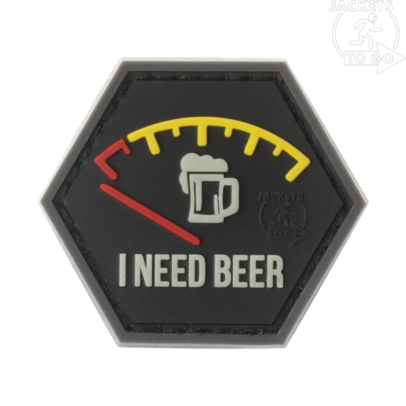 JTG Patch 3D PVC I Need Beer, Rouge