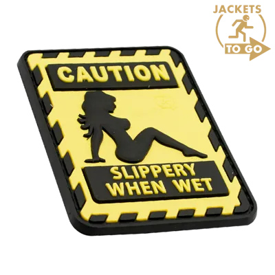 Patch 3D PVC Caution: Slippery When Wet, Multicolor - JTG