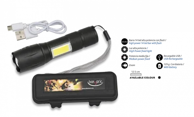 Policial Táctica Recargable con LED Lateral