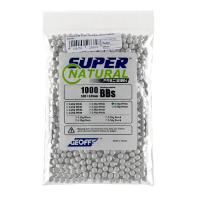 Billes Blanches Biodégradables Super Natural Precision 0,43 g X 1000 Billes - GEOFFS