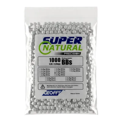 Billes Blanches Biodégradables Super Natural Precision 0,36 g X 1000 Billes - GEOFFS