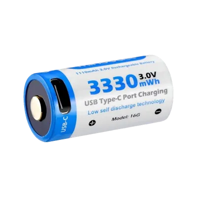 1 Pile CR123A - Rechargeable en Usb-C - Zn Airsoft