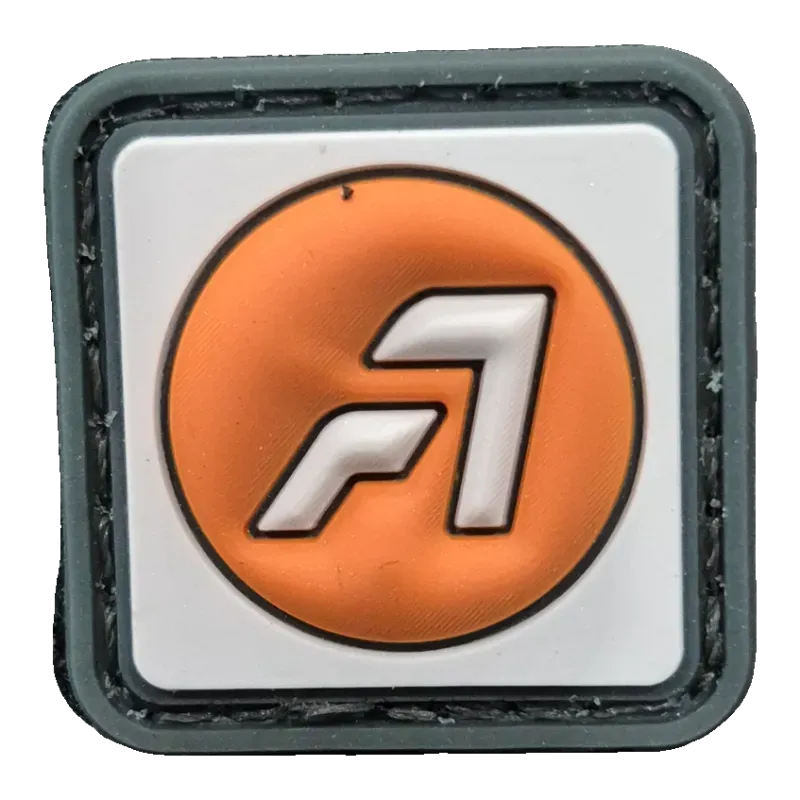 Acetech Patch PVC Logo Carré · Orange gris