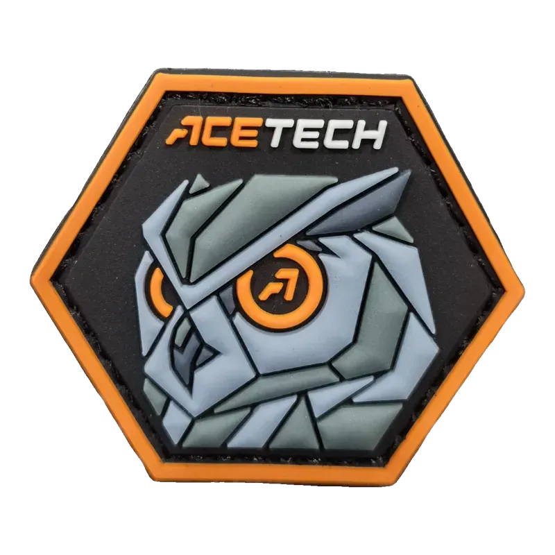 Acetech Patch PVC Hexagonal Hibou · Noir orange